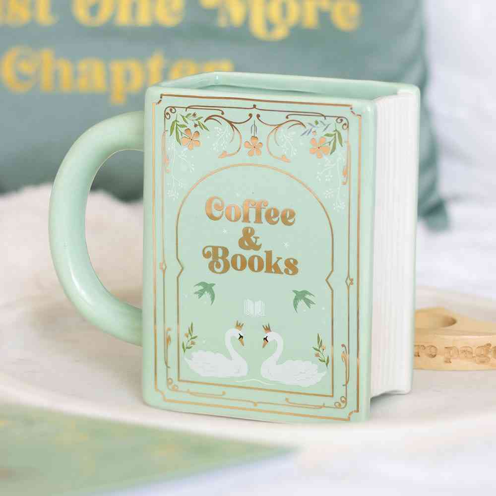 Something Different - Coffee and Books Green Book Shaped Tasse - Multicolore
